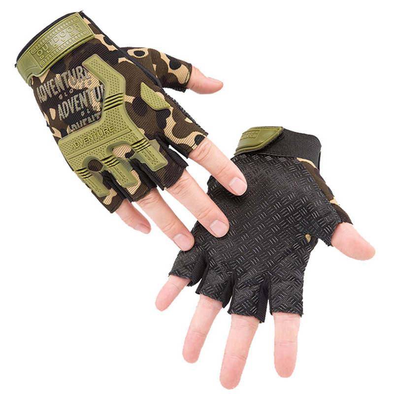 Velit Camouflage Venatio Lusum Gloves Anti-Slip Offensus absorbens bicycle Cycling Gloves Half Finger Cycle Gloves